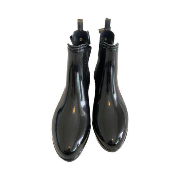 Never worn/New Catherine Maladrino Black Glossy Rain Booties - Picture 4 of 6